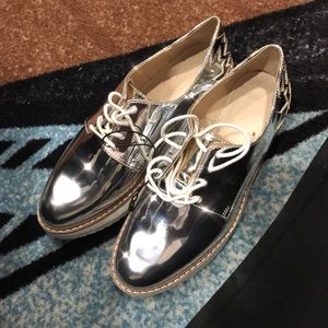 ZARA gold/silver platform shoes